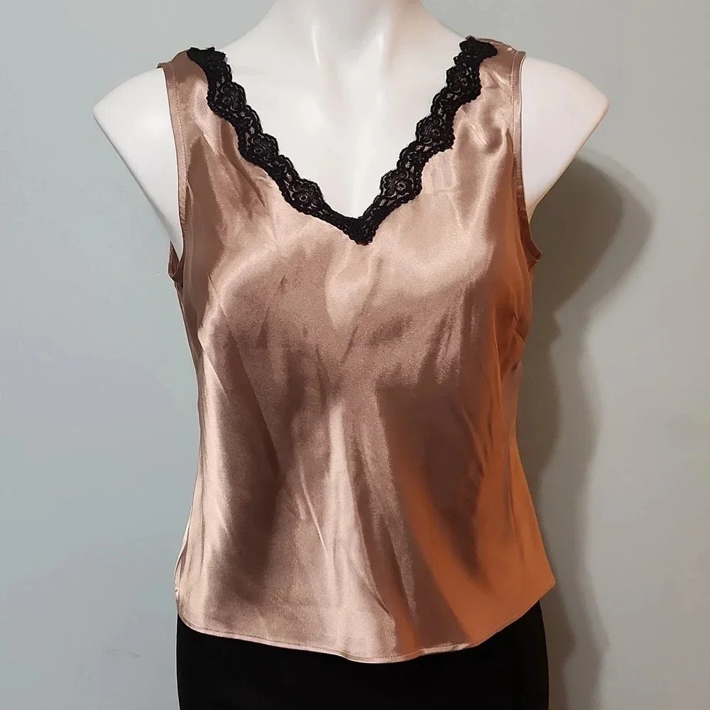 Sheri Martin Women’s Vintage Champagne Satin Tank Top